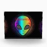 Cute Alien Head Thunder_Cove  Acrylic Award<br><div class="desc">Cute Alien Head to customize,  personalize by changing to your name</div>