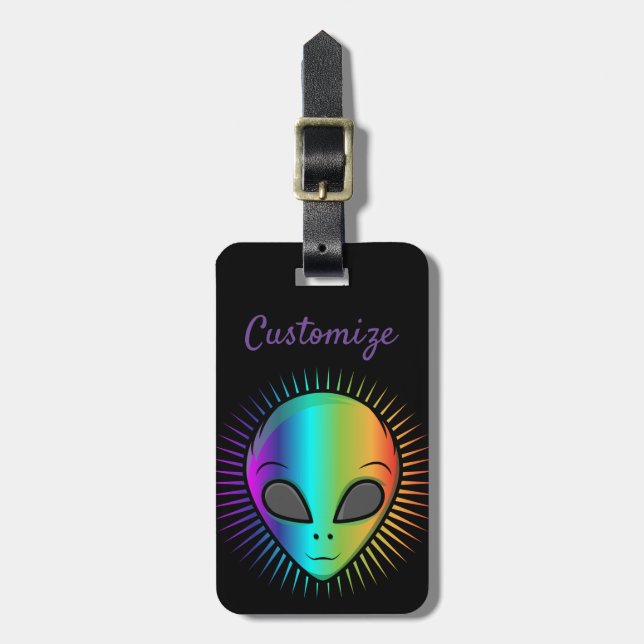 Cute Alien Head Thunder_Cove Luggage Tag (Front Vertical)