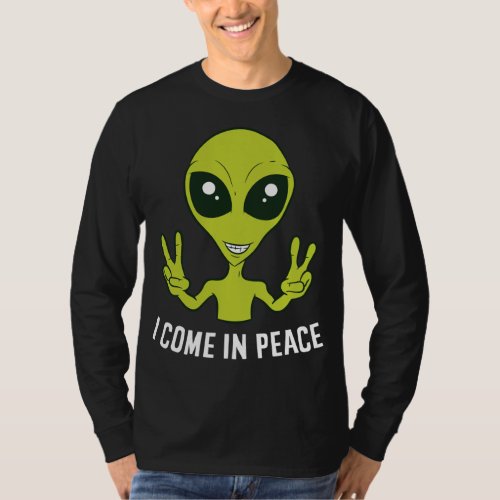 Cute Alien I Come In Peace Space Rave EDM Music Al T_Shirt