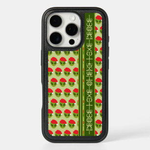 Cute Alien in Santa Hat Motif Your Text in Glyphs iPhone 16 Pro Case
