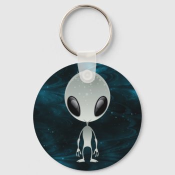 Cute Alien Keychain by AlienwearApparel at Zazzle