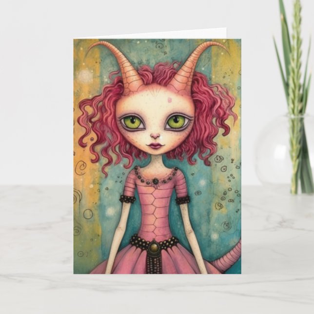 Cute Alien Lady All Occasions  Card (Front)