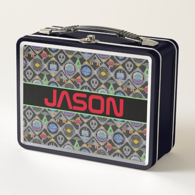 Cute Alien Metal Lunch Box (Front)