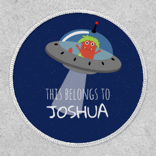 Cute Alien Monsters Space Name Kids Clothing Patch