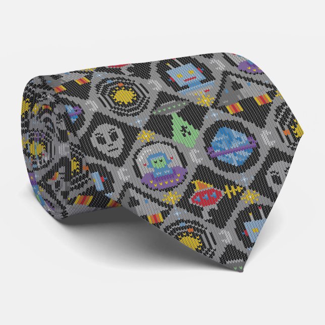 Cute Alien Neck Tie (Rolled)