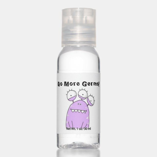 Cute alien no more germs hand sanitizer (Front)