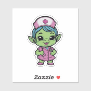 Cute Alien Nurse Sticker