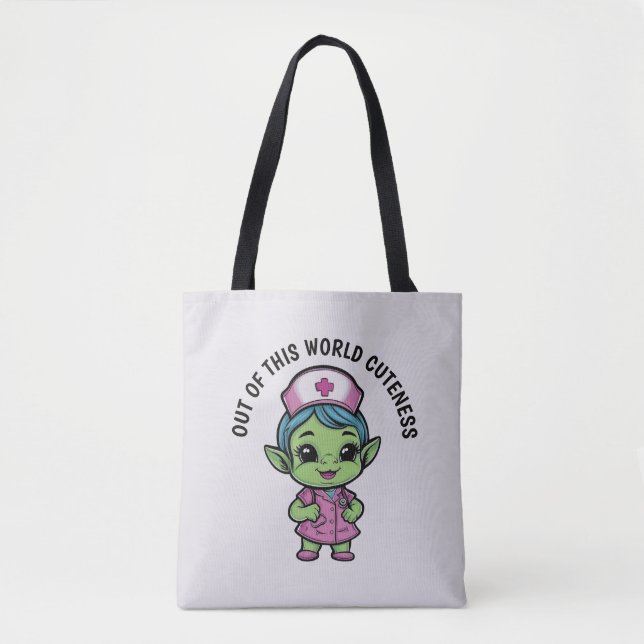 Cute Alien Nurse Tote Bag (Front)