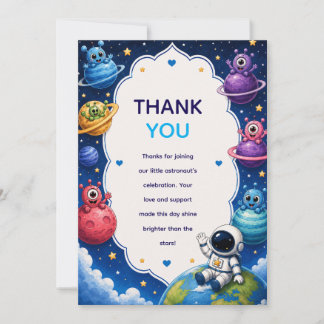Cute Alien Planets Baby Shower Thank You Card