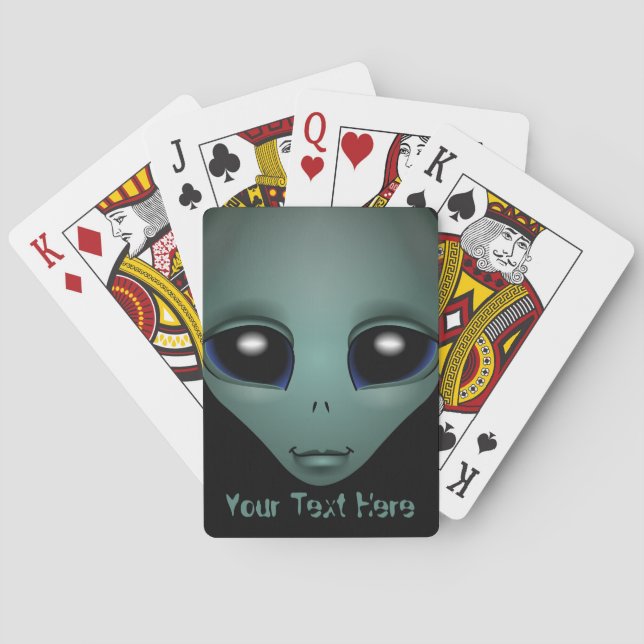 Cute Alien Playing Cards Personalized ET Cards (Back)