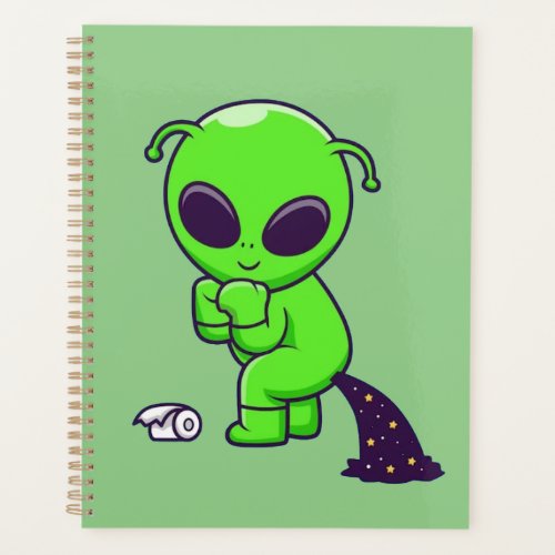 Cute alien pooping space planner