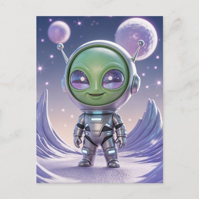 Cute Alien Postcrossing Postcard (Front)