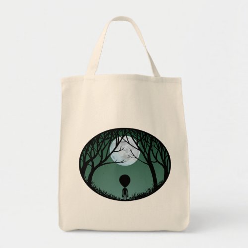 Cute Alien Tote Bag Organic Cute Alien Grocery Bag
