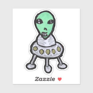 Cute Alien Ufo Sticker