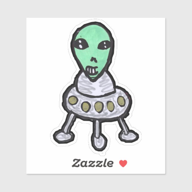 Cute Alien Ufo Sticker (Sheet)