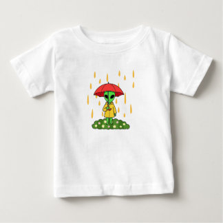 Cute Alien With Umbrella Kawaii Space Character Baby T-Shirt