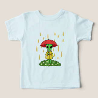 Cute Alien With Umbrella Kawaii Space Character Toddler T-shirt