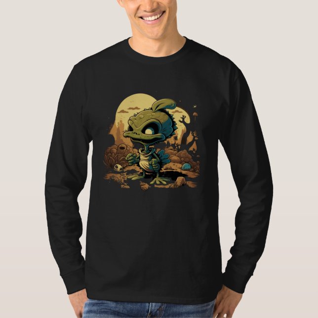Cute Aliens Alien Headband Alien Wearing a  In Des T-Shirt (Front)