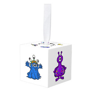 Cute Aliens Cube Ornament