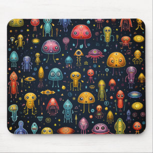 Cute Aliens Mouse Pad