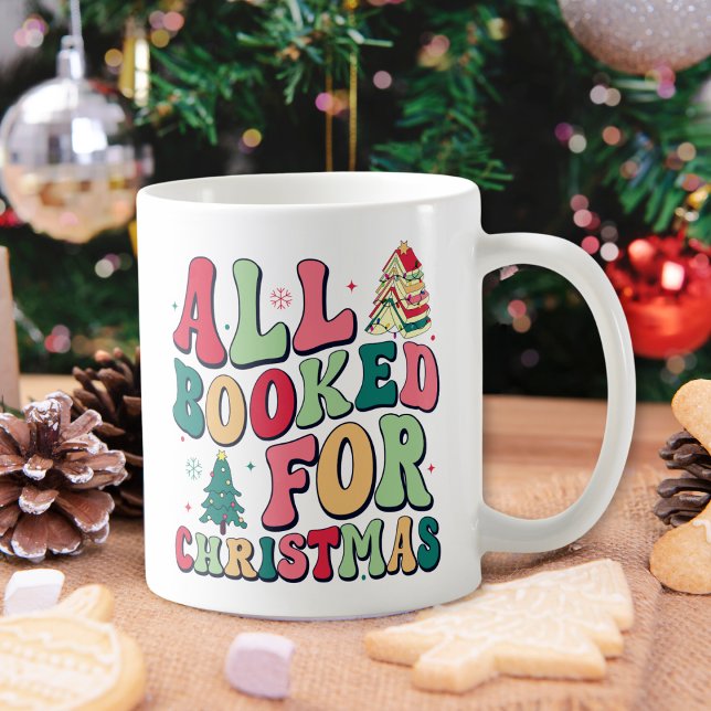 Cute All Booked For Christmas Librarian Coffee Mug (Creator Uploaded)