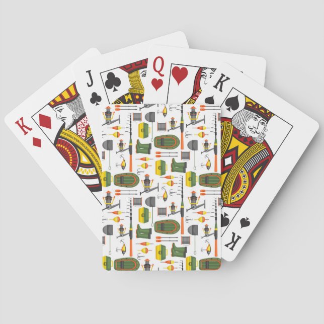 Cute All Necessary Fishing Elements Poker Cards (Back)