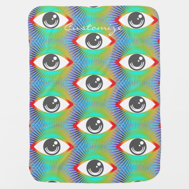 Cute All-seeing Alien Eye Thunder_Cove Baby Blanket (Front)