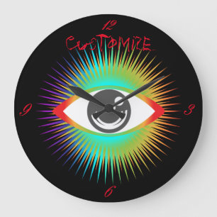 Cute All-seeing Alien Eye Thunder_Cove Large Clock