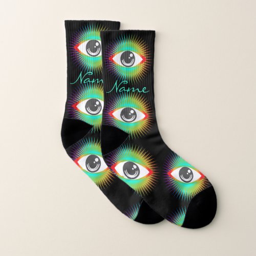 Cute All_seeing Alien Eyes Thunder_Cove Socks