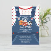 Cute ALL STAR SPORT Baby Shower Invitation (Standing Front)