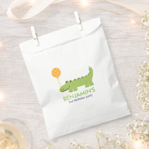 Cute Alligator Birthday Favor Bag