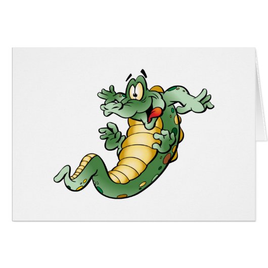 Cute Alligator Cartoon Cards (Front Horizontal)