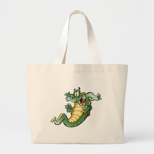 Cute Alligator Cartoon Large Tote Bag | Zazzle.com