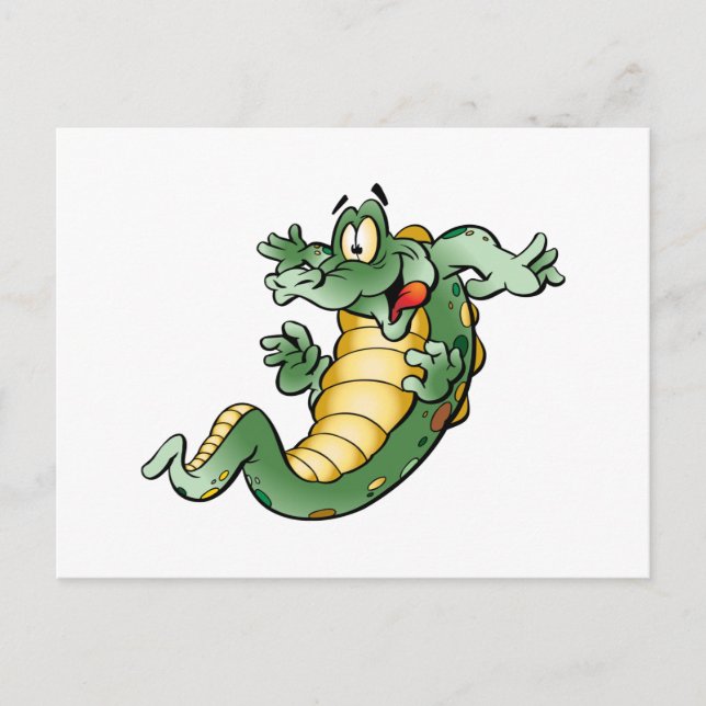 Cute Alligator Cartoon Postcard (Front)