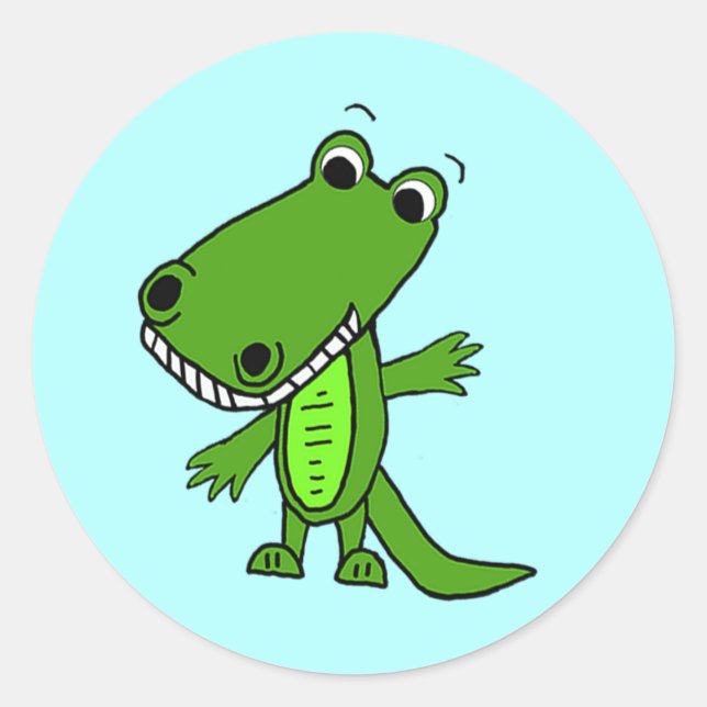 Cute Alligator Cartoon Stickers (Front)