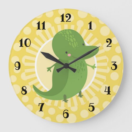 Cute Alligator Crocodile Boys Girls Room Nursery Large Clock