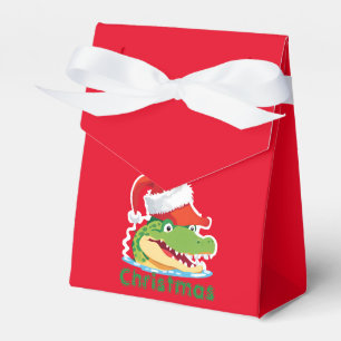 Cute alligator crocodile Christmas Safari Santa Favor Boxes