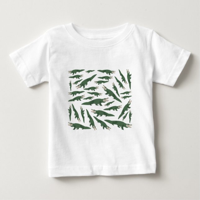 Cute Alligator Crocodile Pattern Baby T-Shirt (Front)