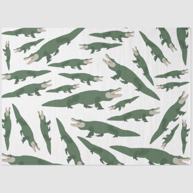 Cute Alligator Crocodile Pattern Tissue Paper (Front)