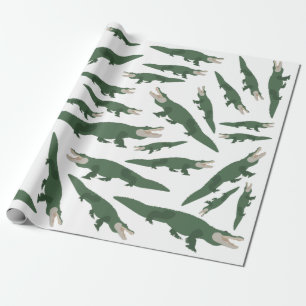Cute Alligator Crocodile Pattern Wrapping Paper