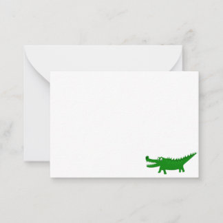 Cute Alligator Drawing Blank Note Card