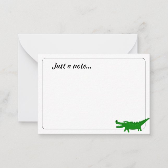  Cute Alligator Drawing Custom Just a Note (Front)