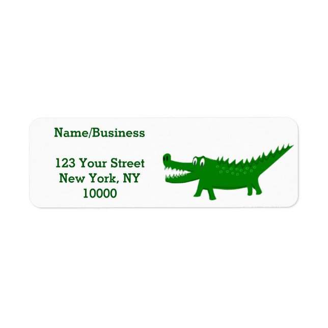  Cute Alligator Drawing Personalized Label (Front)