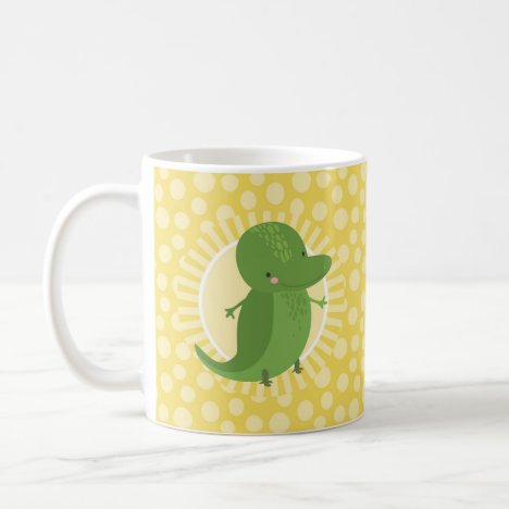 Cute Alligator - Funny Yellow Green Crocodile Coffee Mug