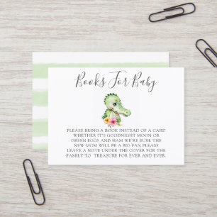 Cute Alligator Hibiscus Books For Baby Enclosure  Business Card