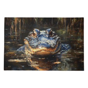 Cute Alligator in the Florida Everglades Painting Doormat