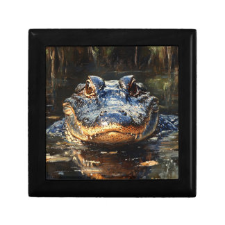 Cute Alligator in the Florida Everglades Painting Gift Box