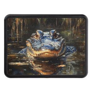 Cute Alligator in the Florida Everglades Painting Hitch Cover