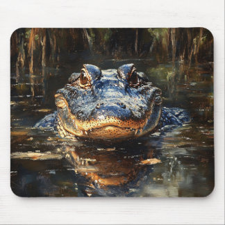 Cute Alligator in the Florida Everglades Painting Mouse Pad