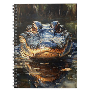 Cute Alligator in the Florida Everglades Painting Notebook